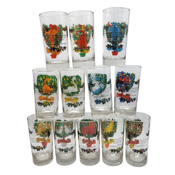 NWT Vintage 12 Days of Christmas Glasses Indiana Glass - Picture 2 of 7